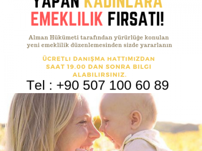 Almanya'da Doğum Yapan Annelerin Emeklilik İşlemleri