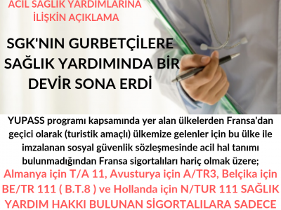 Gurbetçilerin Türkiye’de Sağlık Yardımında Bir Dönem Sona Erdi