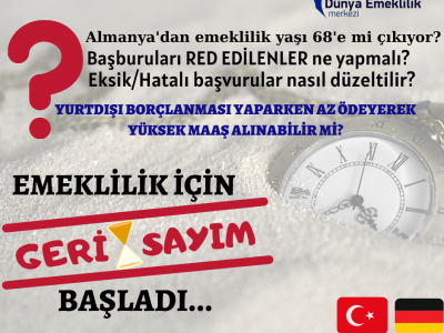 ALMANYA EMEKLİ MAAŞLARINDA GERİ SAYIM