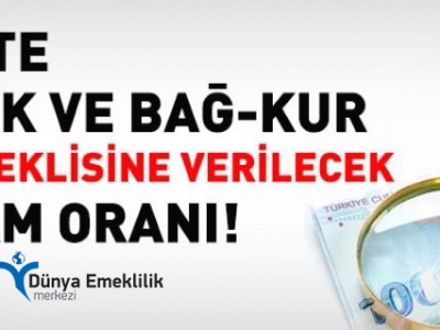 SKK VE BAĞ-KUR EMEKLİ AYLIKLARINA %5,89  ZAM GELDİ.