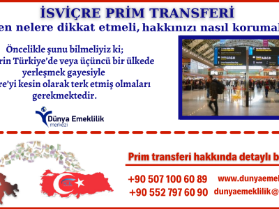 İsviçre den prim transferi nasıl yapılır?