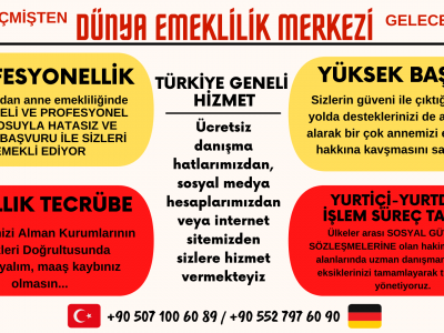 ALMANYADAN COCUK YETİŞTİRME SÜRELERİNE EMEKLİ MAAŞI